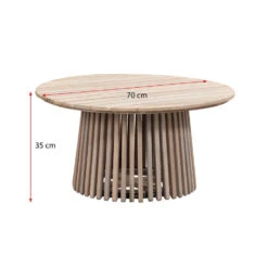 Bijzettafel Saône - Acacia/greywash - 35xØ70 Cm -VIDAXL Winkel 50153058 9096