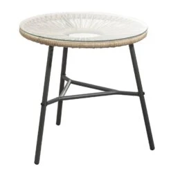 Bijzettafel Formentera - Naturel/antraciet - 50xØ50 Cm -VIDAXL Winkel 50155168 0300