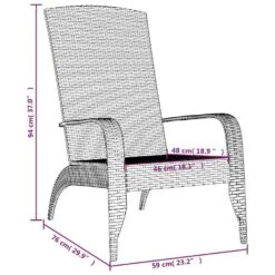 VidaXL - Tuinstoel Adirondack - Zwart - Poly Rattan -VIDAXL Winkel 512b0e8574a6496a8d139f545eb2db28