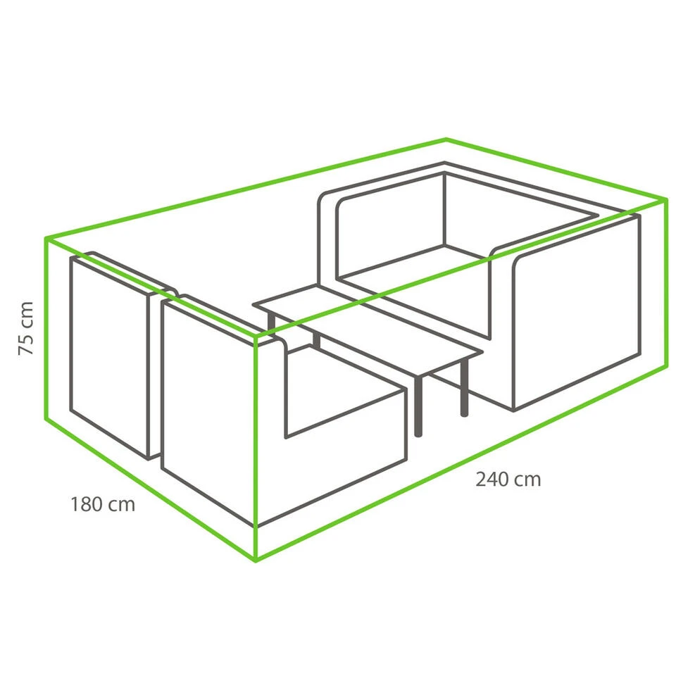 Outdoor Covers - Hoes Voor Loungeset - Grijs - 75x180x240 Cm 4 Outdoor Covers - Hoes Voor Loungeset - Grijs - 75x180x240 Cm - Afbeelding 2