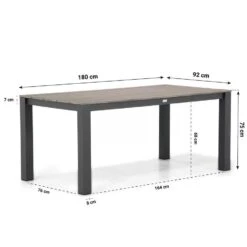 Tuinset 4 Personen 180 Cm Aluminium/textileen Grijs Hartman Sitges/Valley -VIDAXL Winkel 530775c5079d4801be41161873829a67