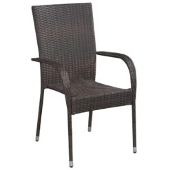 VidaXL - Eetset - Bruin - Poly Rattan -VIDAXL Winkel 54228639a6bc4fb5ab25feee820c6f70
