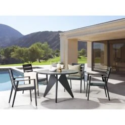 Beliani Tuinstoel TAVIANO - Zwart Aluminium -VIDAXL Winkel 5532d5d7be234acb99c2bd1a122da481