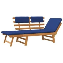 VidaXL - Tuinbank - Blauw - Acaciahout - 190 Cm - 2-in-1 - Met Kussen -VIDAXL Winkel 558163cb241d4e3c868a507edee026d5