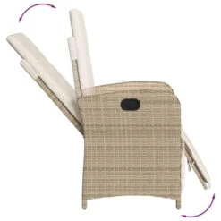 VidaXL - Verstelbare Tuinstoel Met Voetensteun - Beige - Poly Rattan -VIDAXL Winkel 57c819c5d1b84775a3ca465b49c6aa3c