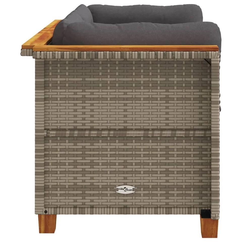 VidaXL - Tuinbank - Grijs - Poly Rattan - 2 Stuks 7 VidaXL - Tuinbank - Grijs - Poly Rattan - 2 Stuks - Afbeelding 5