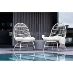 Svea - Ines Outdoor Loungestoel - Wicker - Wit -VIDAXL Winkel 5e5e448aae7e4a7e8bef326f642b925d