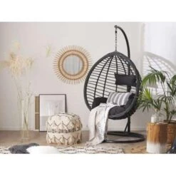 Beliani Hangstoel TOLLO - Zwart Pe Rotan -VIDAXL Winkel 5f48fac03628407384366c7f3f3493c3