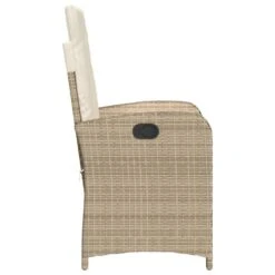 VidaXL - Tuinstoel Verstelbaar Met Kussens - Beige - Poly Rattan - 57x58.5x93 Cm -VIDAXL Winkel 5f523b3049974215bedd424c1b6bac93