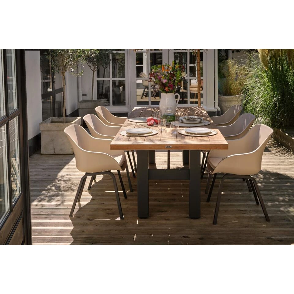 Hartman Le Soleil Element Dining Armstoel - Soft Taupe/Black - 4 St. 5 Hartman Le Soleil Element Dining Armstoel - Soft Taupe/Black - 4 St. - Afbeelding 3