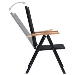 VidaXL - Tuinstoelen - Zwart - Aluminium En Textileen - 2 Stuks - Inklapbaar -VIDAXL Winkel 617dc7bd783a4b7a92aab1d6591ee578