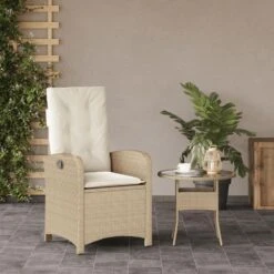 VidaXL - Tuinstoel Verstelbaar Met Kussens - Beige - Poly Rattan - 57x58.5x93 Cm -VIDAXL Winkel 62fd58127e6a4eb8be647350fd709043