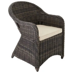 TecTake® Set Van 4 Wicker Stoelen - Weerbestendig Met Kussens - Grijs -VIDAXL Winkel 638d7494572647d2bc75d4449e313e58 1