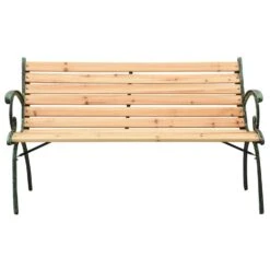 VidaXL Tuinbank 123 Cm Gietijzer En Massief Vurenhout -VIDAXL Winkel 63972af362364ba9b4c13ff1f5624166