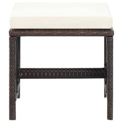 VidaXL - Tuinstoel En Voetenbank - Bruin - Poly Rattan - 4 Stuks -VIDAXL Winkel 63e730479ffc4e14ba8ba9933cbe38ee