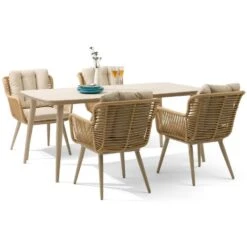 Tuinset 4 Personen 180 Cm Aluminium/wicker Taupe Coco Custa/Vienna -VIDAXL Winkel 643ad30e5c2e406a8fe68f7378d76efa