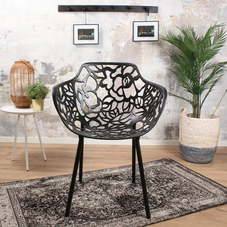 DS4U - Cast Magnolia Stoel Met Arm Zwart 6 DS4U - Cast Magnolia Stoel Met Arm Zwart - Afbeelding 4