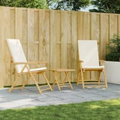 VidaXL - Inklapbare Tuinstolen - Kussens - Bruin - Bamboe - 2 Stuks -VIDAXL Winkel 660619eeb6844cc58bba9715c3bd2b78