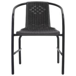 VidaXL - Tuinstoelen - 110 Kg - Zwart - Rattan En Staal - 4 Stuks -VIDAXL Winkel 6989705bb23a427ba2b74fb7bc914018