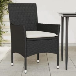 VidaXL - Tuinstoelen Met Kussens - Zwart - Poly Rattan - 2 Stuks -VIDAXL Winkel 69ca2dd02a9943f7af44cfcd2a13081b