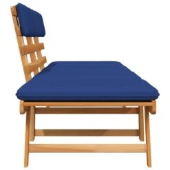 VidaXL - Tuinbank - Blauw - Acaciahout - 190 Cm - 2-in-1 - Met Kussen -VIDAXL Winkel 6a3f99ec423e42f3b995acd747d4018c