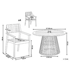 AGELLO - Tuinset Voor 4 - Lichthout - Acaciahout -VIDAXL Winkel 6aff998751294de3bdcb1c8e9265e46d