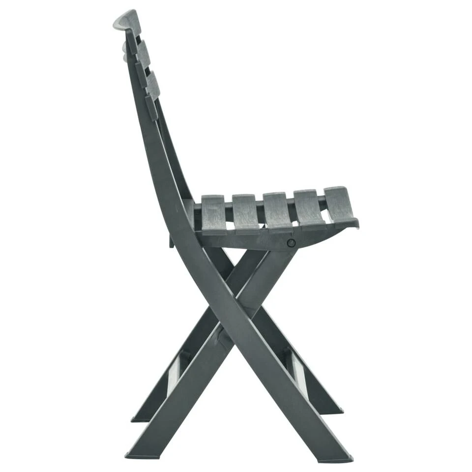 VidaXL Tuinstoelen Inklapbaar 2 St Kunststof Groen 5 VidaXL Tuinstoelen Inklapbaar 2 St Kunststof Groen - Afbeelding 3