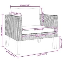 VidaXL - Tuinbank Eenzits - Zwart - Poly Rattan - Met Kussens -VIDAXL Winkel 6f330b3155a846be8dda676436d27443