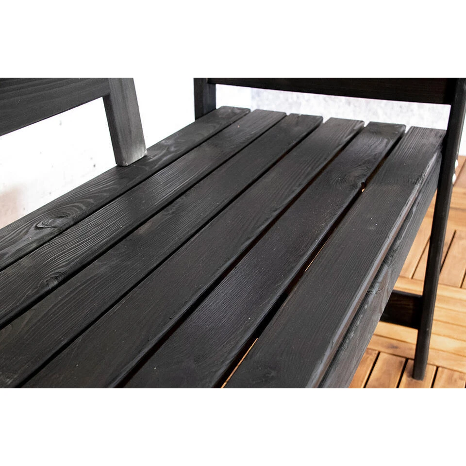 SenS-Line Friesen Tuinbank - Hout - Zwart 6 SenS-Line Friesen Tuinbank - Hout - Zwart - Afbeelding 4