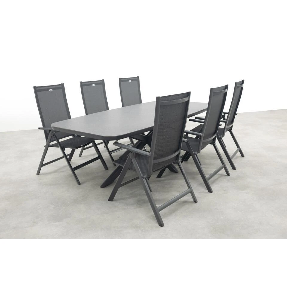 Hartman Napoli/Soreno Deens Ovale Verstelbare Tuinset 240x110 Cm. - Licht Grijs 4 Hartman Napoli/Soreno Deens Ovale Verstelbare Tuinset 240x110 Cm. - Licht Grijs - Afbeelding 2