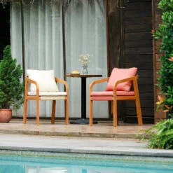 Set Van 2 Stoelen Voor Binnen En Buiten Van Massief Hout Beige Stof -VIDAXL Winkel 778aa9e63adb49179647702c5826b962