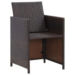 VidaXL - Tuinstoel En Voetenbank - Bruin - Poly Rattan - 4 Stuks -VIDAXL Winkel 78082a28df0444f4a39e445dd0b1a63d