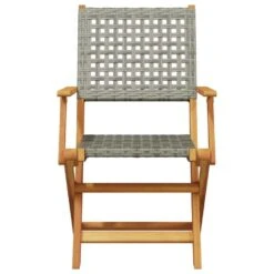 VidaXL - Tuinstoelen - Grijs - Massief Acaciahout En Poly Rattan - 2 Stuks -VIDAXL Winkel 78540476ff5f4eb0a716b8059fba9e48