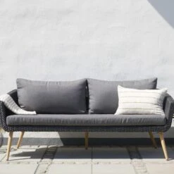 Lisomme Fien Rotan Tuinbank Zwart - Met Zitkussens -VIDAXL Winkel 7880f51712e64081869ccc2809d5e8bd