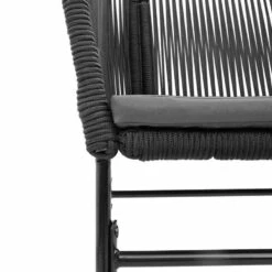 VidaXL - 5-delige Tuinset Grijs Kussens - Zwart PE Rattan En Staal - 140x70 Cm -VIDAXL Winkel 78ee1ed89a10445bbd4f70d1a36e3677