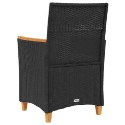 VidaXL - Tuinstoelen Met Kussens - Zwart - Poly Rattan En Hout - 2 Stuks -VIDAXL Winkel 7b706773a02948a2a67d449ba972f611