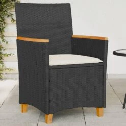 VidaXL - Tuinstoelen Met Kussens - Zwart - Poly Rattan En Hout - 2 Stuks -VIDAXL Winkel 7cdb5adf22514212809b1c0697c0b1d9