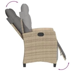 VidaXL - Tuinstoel Verstelbaar Met Voetensteun - Beige - Poly Rattan -VIDAXL Winkel 7ce994292b734144ab06af76c6c7d31a