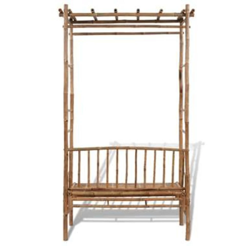 VidaXL Tuinbank Met Pergola 130 Cm Bamboe 4 VidaXL Tuinbank Met Pergola 130 Cm Bamboe - Afbeelding 2