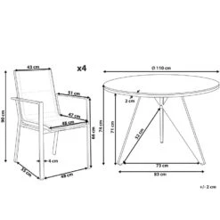 Beliani Tuintafelset OLMETTO/BUSETTO - Zwart Aluminium -VIDAXL Winkel 7dc1ffb6ab854e3697d2640dc578c515