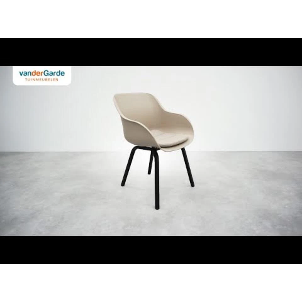 Hartman Le Soleil Element Dining Armstoel - Soft Taupe/Black - 4 St. 6 Hartman Le Soleil Element Dining Armstoel - Soft Taupe/Black - 4 St. - Afbeelding 4