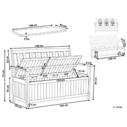 SOVANA - Tuinbank Met Opbergruimte - Lichthout/Rood - Acaciahout -VIDAXL Winkel 7e70f1eae85b4cf6b077559e347940f1