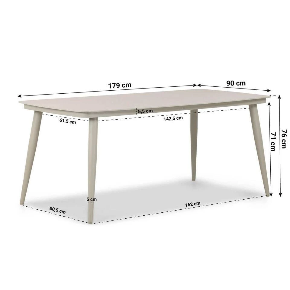 Tuinset 4 Personen 180 Cm Aluminium/rope Taupe Coco Vedra/Vienna 14 Tuinset 4 Personen 180 Cm Aluminium/rope Taupe Coco Vedra/Vienna - Afbeelding 12