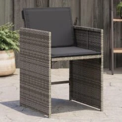 VidaXL - Tuinstoelen - Kussens - Grijs - Poly Rattan - 4 Stuks -VIDAXL Winkel 7fef35640e2349759eab8995874d874a