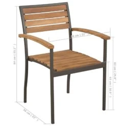 VidaXL Tuinstoelen Stapelbaar 2 St Massief Acaciahout En Staal -VIDAXL Winkel 80bccb2d6b2845bb8d2c7555e9901f7e