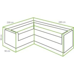 Outdoor Covers Premium Loungesethoes L-vorm 230Lx280R - Grijs -VIDAXL Winkel 81029505 0100