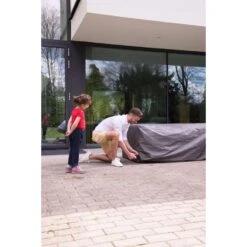 Outdoor Covers Premium Loungesethoes L-vorm 230Lx280R - Grijs -VIDAXL Winkel 81029505 0500