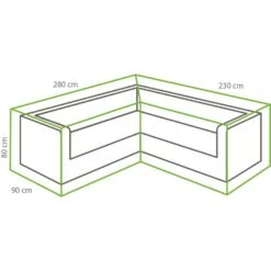 Outdoor Covers Premium Loungesethoes L-vorm 280Lx230R - Grijs -VIDAXL Winkel 81029506 0100