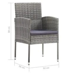 VidaXL - Tuinstoelen - Kussens - Grijs - Poly Rattan - 2 Stuks - 52x56x88 Cm -VIDAXL Winkel 820cc10502a44638a0d507730bb7f2f0