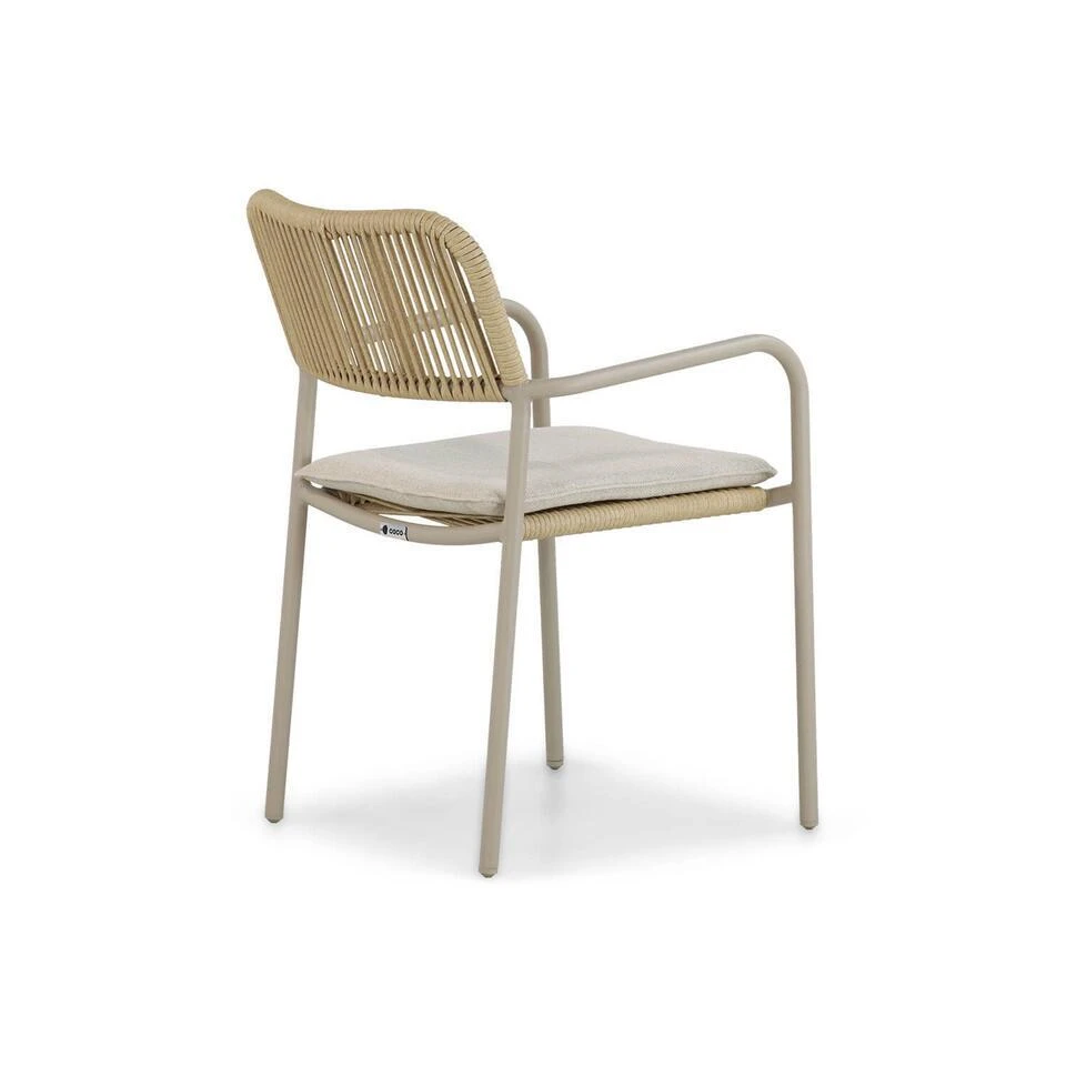 Tuinset 6 Personen 240 Cm Aluminium/rope Taupe Coco Penya/Matale 6 Tuinset 6 Personen 240 Cm Aluminium/rope Taupe Coco Penya/Matale - Afbeelding 4